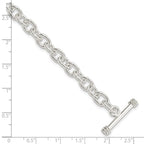 Sterling Silver 7.75inch Polished Fancy Link Toggle Bracelet