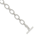 Sterling Silver 7.75inch Polished Fancy Link Toggle Bracelet