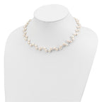 Sterling Silver FW Cultured Button Pearl 16in Necklace