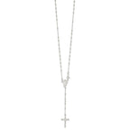 Sterling Silver Polished Rosary Necklace
