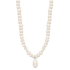 Sterling Silver FW Cultured Pearl Drop 18in Necklace