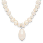 Sterling Silver FW Cultured Pearl Drop 18in Necklace