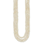 Sterling Silver Triple Strand White FW Cultured Pearl Necklace