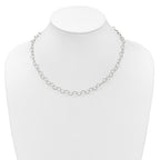 Sterling Silver 18inch Polished Fancy Heart Link Necklace