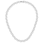 Sterling Silver 18inch Polished Fancy Heart Link Necklace