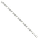 Sterling Silver 7.5inch Polished Fancy Knot-Link Bracelet