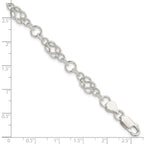 Sterling Silver 7.5inch Polished Fancy Knot-Link Bracelet