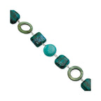 Sterling Silver Chrysocolla, Dyed Howlite & Dyed Mother Of Pearl w/ 1.5in ext Bracelet