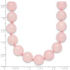 10-10.5mm Smooth Beaded Rose Quartz Necklace w/Sterling S.RH Clasp