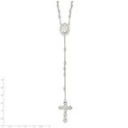 Sterling Silver Polished Rosary Necklace