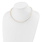 Sterling Silver Rhodium-plated 6-7mm White Near-Round Freshwater Cultured Pearl Necklace