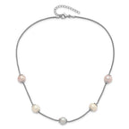 Sterling Silver 9-11mm Multi-color Freshwater Cultured Pearl w/ 2in ext. Necklace