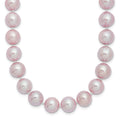 Sterling Silver Rhodium-plated 9-10mm Purple Near-Round Freshwater Cultured Pearl Necklace