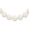 Sterling Silver Rhodium-plated 10-11mm White Near-Round Freshwater Cultured Pearl Necklace