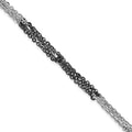 Sterling Silver Ruthenium & Rhodium-plated Fancy Chain Link Bracelet