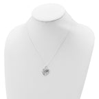 Sterling Silver Filigree Swirl Heart Necklace