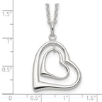 Sterling Silver Double Heart Necklace
