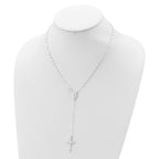 Sterling Silver Polished Rosary 18 inch Necklace
