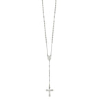 Sterling Silver Polished Crucifix Rosary 18 inch Necklace