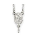 Sterling Silver Polished Crucifix Rosary 18 inch Necklace
