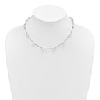 Sterling Silver Rhodium-plated 6-7mm White Near-Round Freshwater Cultured Pearl 12-Station Necklace