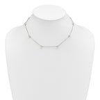 Sterling Silver Rhodium-plated 5-6mm White Near-Round Freshwater Cultured Pearl 8-Station Necklace