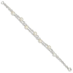 Sterling Silver White FW Cultured Pearl 7.5 inch Bracelet