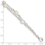 Sterling Silver White FW Cultured Pearl 7.5 inch Bracelet