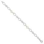 Sterling Silver Polished FW Cultured Pearl Bracelet