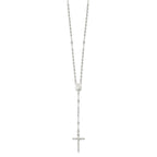 Sterling Silver Polished Rosary Necklace