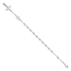 Sterling Silver Polished Beaded Rosary 7.5 inch Bracelet