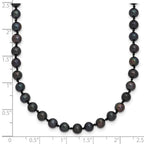 Sterling Silver Rhodium-plated 4-5mm Black Near-Round Freshwater Cultured Pearl Necklace