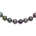 Sterling Silver Rhodium-plated 9-10mm Black Near-Round Freshwater Cultured Pearl Necklace