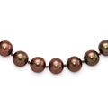Sterling Silver Rhodium-plated 8-9mm Brown Near-Round Freshwater Cultured Pearl Necklace
