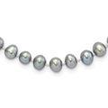 Sterling Silver Rhodium-plated 6-7mm Grey Near-Round Freshwater Cultured Pearl Necklace