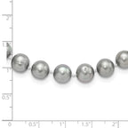 Sterling Silver Rhodium-plated 8-9mm Grey Near-Round Freshwater Cultured Pearl Necklace