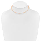 Sterling Silver Rhodium-plate 4-5mm Pink Rice Freshwater Cultured Pearl Children's 13 inch Necklace