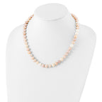 Sterling Silver Rhodium-plated 8-9mm Multi-color Near-Round Freshwater Cultured Pearl Necklace