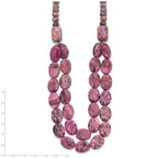 Sterling Silver Charoite, Jade, Pink and Purple Jasper w/2in ext Necklace