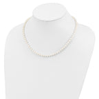 Sterling Silver Rhodium-plated 4-5mm White Near-Round Freshwater Cultured Pearl Necklace