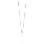 Sterling Silver 18 Rhodium Plated Polished Beaded Rosary