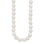 Sterling Silver Rhodium-plated 11-12mm White Baroque Freshwater Cultured Pearl 18 inch Necklace