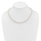 Sterling Silver Rhodium-plated 11-12mm White Baroque Freshwater Cultured Pearl 18 inch Necklace