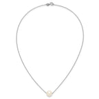 Sterling Silver Rhodium-plated 10-11mm White Near-Round Freshwater Cultured Pearl 17 inch Necklace