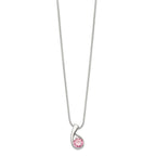 Sterling Silver Pink CZ Necklace
