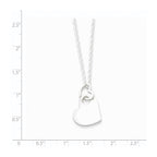 Sterling Silver Open Heart Holding A Heart Dangle 16 inch Necklace