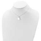 Sterling Silver Open Heart Holding A Heart Dangle 16 inch Necklace