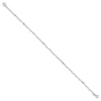 Sterling Silver Freshwater Cultured Pearl and Heart 9 inch Plus 1 inch Extender  - Total 10 inch Anklet