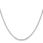 Sterling Silver 2.2mm Diamond-cut Rolo Cable Chain