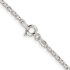 Sterling Silver 2.2mm Diamond-cut Rolo Cable Chain